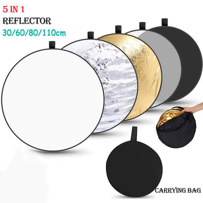 60Cm 80Cm 110Cm Portable Outdoor 5 in 1 Photo Studio Light Diffuser Photography Reflector Collapsible