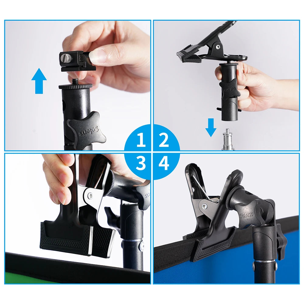 Studio Adjustable Light Stand Tripod with Clamp and Bracket for Reflector