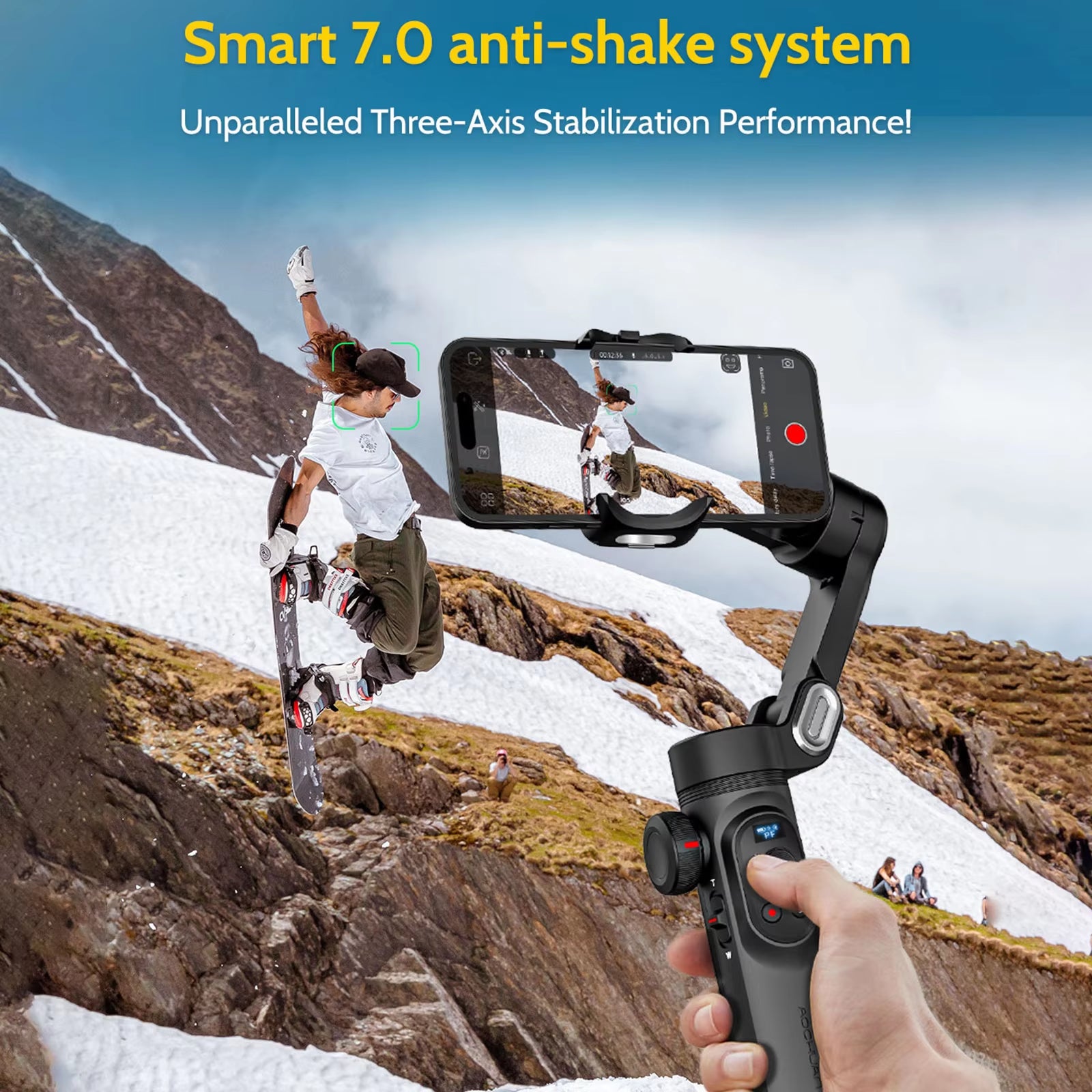 Smart Xpro Smartphone 3 Axis Gimbal Stabilizer - for Iphone and Android Smartphone Video Shooting with Fill Light