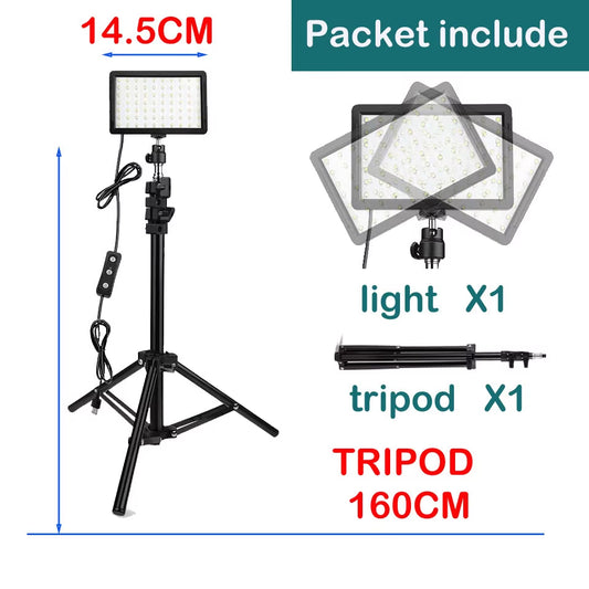 Led Video Light Camera Photography Lighting Kit with Tripod Stand - 4 Color RGB Filters for Filming Streaming Studio Shooting